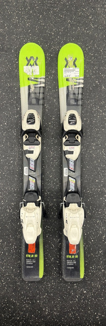 Vist Large View of Product Image Which is Used Volkl RTM JR Boys DH Ski/Binding Neon Green 80 cm