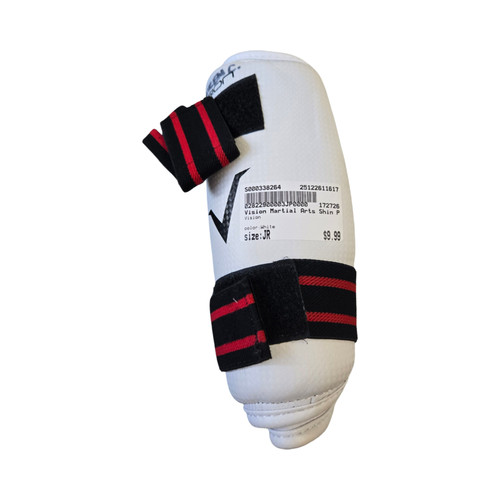Vist Large View of Product Image Which is Used Vision Martial Arts Shin Pads White Junior