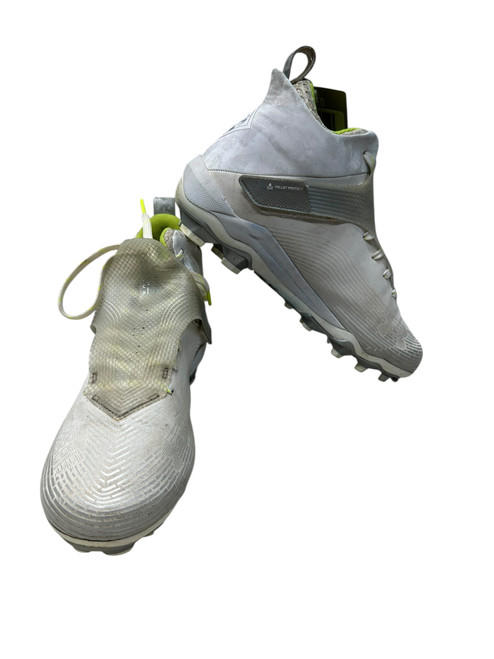 Vist Large View of Product Image Which is Used Under Armour Adult FB Cleats White Senior 10
