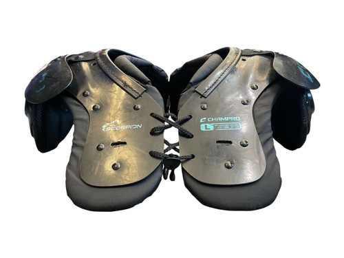 Vist Large View of Product Image Which is Used Champro SCORPION 30-32 L FB Shoulder Pads Black LG