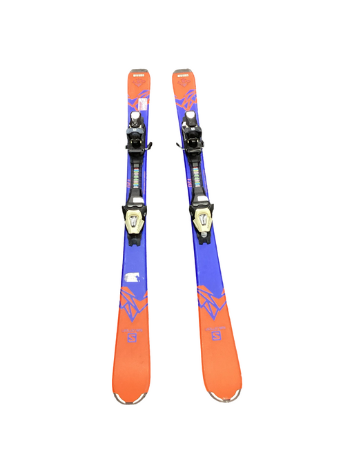 Vist Large View of Product Image Which is Used Salomon QST MAX JR Boys DH Ski/Binding Royal Blue And Orange 120 cm