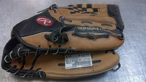 Vist Large View of Product Image Which is Used Rawlings THE MARK OF A PRO BB/SB Glove RH Throw Brown 12 1/2"