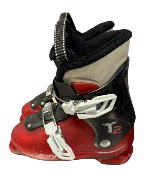 Vist Large View of Product Image Which is Used Salomon T2 Boys DH Ski Boot Red 200 MP - Y13.5