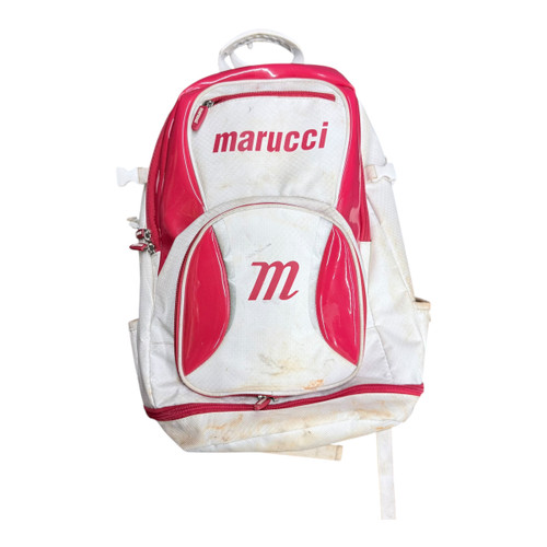 Vist Large View of Product Image Which is Used Marucci TEAM BB/SB Player Backpack Red And White