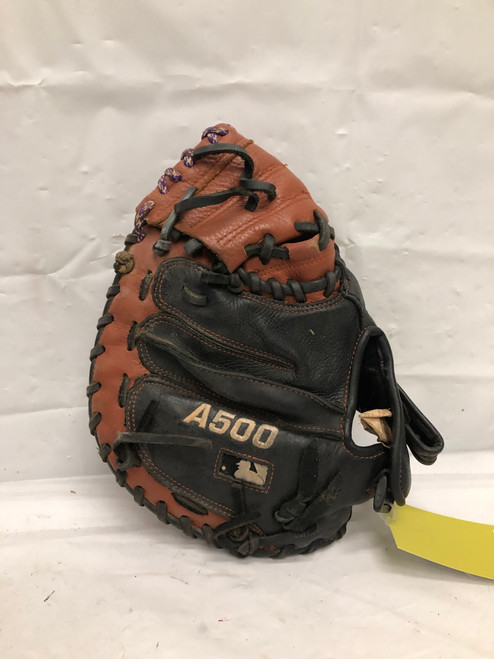 Vist Large View of Product Image Which is Used Wilson A500 CATCHERS MITT BB/SB Catchers RH Throw Black 32"