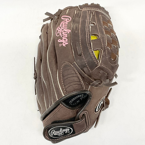 Vist Large View of Product Image Which is Used Rawlings FP115 RH Throw Fastpitch Gloves Brown 11 1/2"