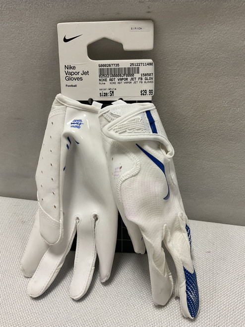 Vist Large View of Product Image Which is Used Nike NIKE ADT VAPOR JET FB GLOVES FB Gloves White SM