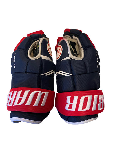 Vist Large View of Product Image Which is Used Warrior ALPHA QX4 Senior Gloves Navy Blue 15"