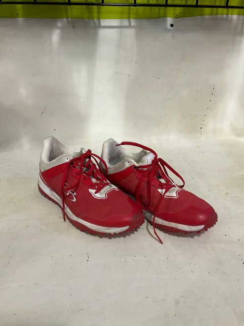 Vist Large View of Product Image Which is Used BoomBah TURF CLEAT BB/SB Cleats White And Red Senior 7.5