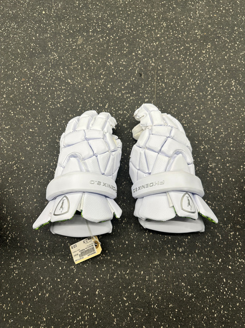 Vist Large View of Product Image Which is Used Adrenaline PHOENIX Lacrosse Gloves Mens White 13"