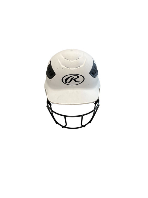 Vist Large View of Product Image Which is Used Rawlings RCFH Batting Helmet w/Mask White SM