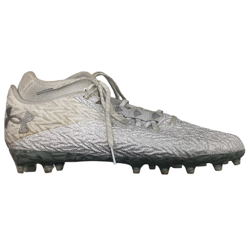 Vist Large View of Product Image Which is Used Under Armour Adult FB Cleats White Senior 11.5