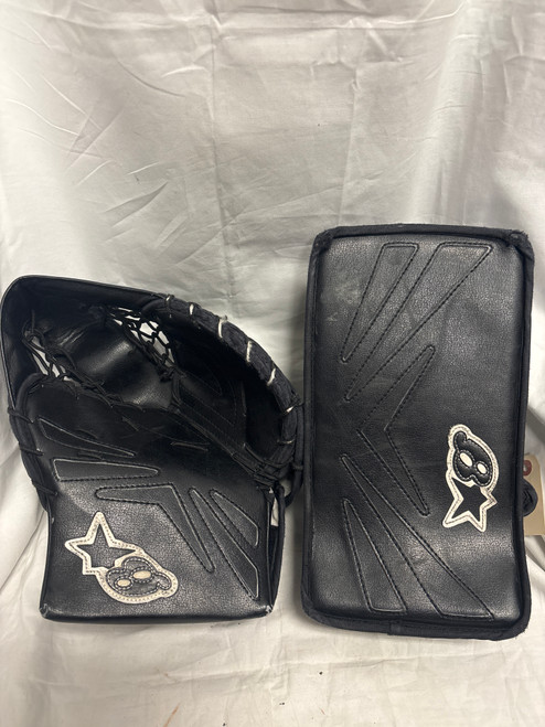 Vist Large View of Product Image Which is Used Brians NETZERO W/BLOCKER Youth Goalie Catcher Black