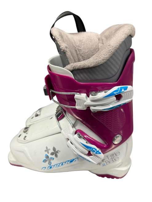 Vist Large View of Product Image Which is Used Nordica LITTLE BELLE Girls DH Ski Boot Pink 215 MP - J03