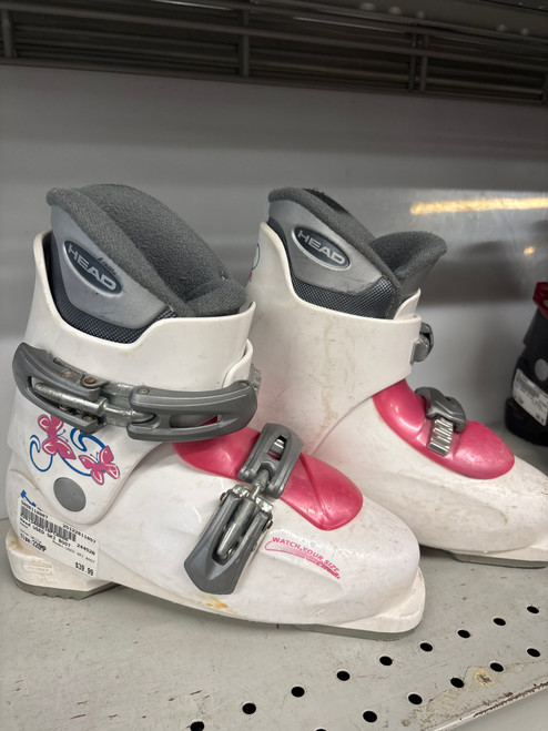 Vist Large View of Product Image Which is Used Head USED SKI BOOT Girls DH Ski Boot White 220 MP - J04 - W05