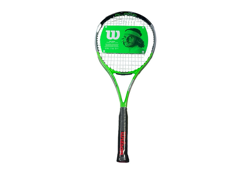 Vist Large View of Product Image Which is Used Wilson BLADE FEEL RXT 105 Adult Tennis Racquet Green 3 3/8"