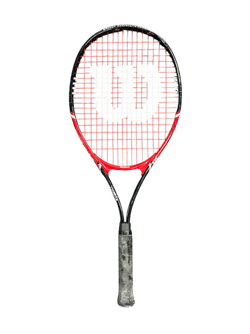 Vist Large View of Product Image Which is Used Wilson FUSION X4 Adult Tennis Racquet Red 3 3/8"