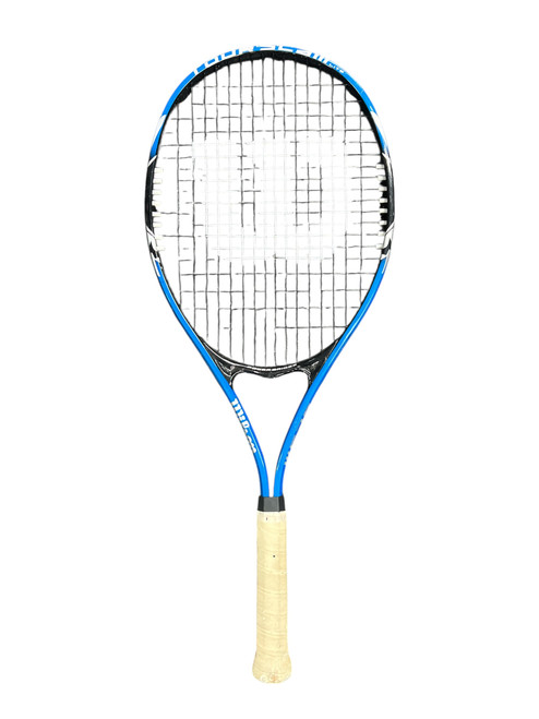 Vist Large View of Product Image Which is Used Wilson TOUR SLAM Adult Tennis Racquet Royal Blue 3 3/8"