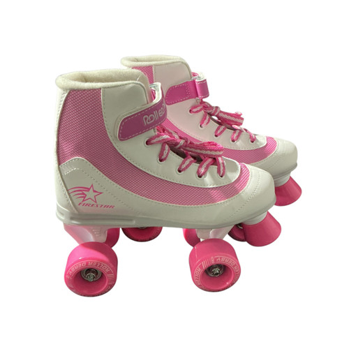 Vist Large View of Product Image Which is Used RollerDerby FIRESTAR Junior Roller Quad Skates White Junior 04