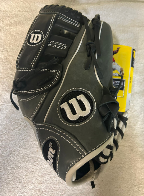 Vist Large View of Product Image Which is Wilson 6-4-3 A12RB15 G5 Baseball Glove RH Throw Gray/Black 11 3/4"