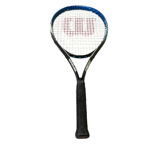 Vist Large View of Product Image Which is Used Wilson IMPACT Adult Tennis Racquet Royal Blue 4 3/8"