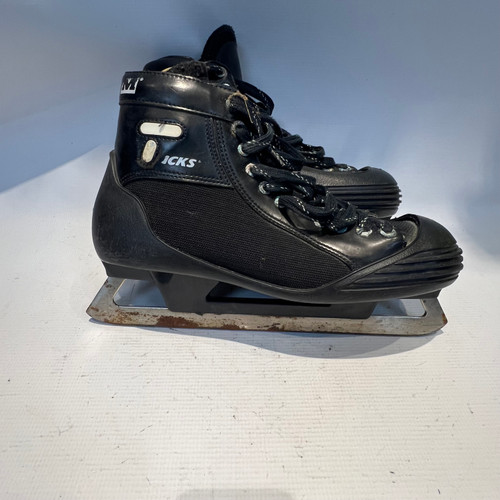 Vist Large View of Product Image Which is Used CCM TACKS BLK SZ 12 Senior Goalie Skate Senior 12