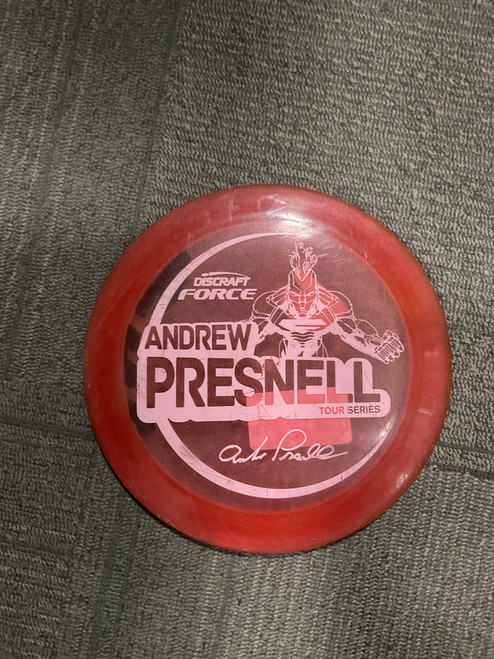 Vist Large View of Product Image Which is Used Discraft FORCE ANDREW PRESNELL Disc Golf Driver Red