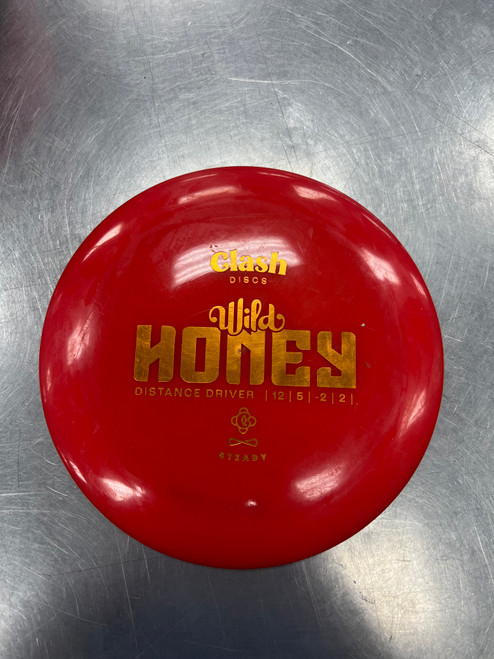 Vist Large View of Product Image Which is Used Clash Discs STEADY WILD HONEY Disc Golf Driver Red