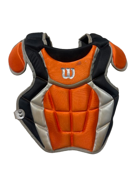 Vist Large View of Product Image Which is Used Wilson CHEST PROTECTOR Catchers Chest Protector Orange Youth