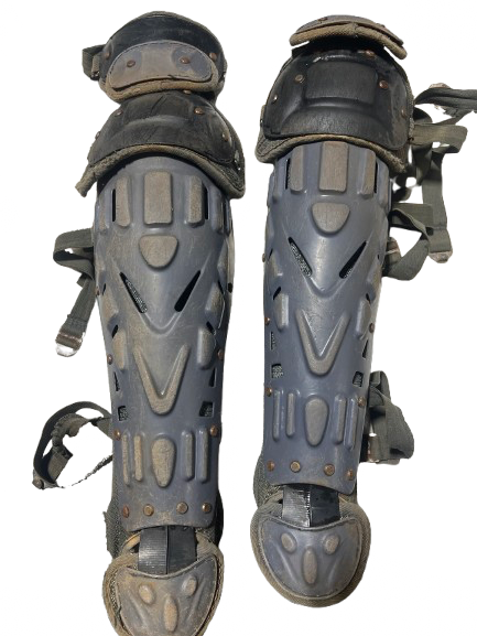 Vist Large View of Product Image Which is Used Rawlings RAWLINGS YOUTH SHIN GUARDS Catchers Leg Guards Grey Youth