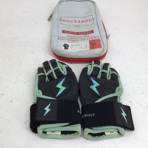 Vist Large View of Product Image Which is Used BRUCE BOLT BADER SERIES YTH MD GLOVES BB/SB Batting Gloves Black MD