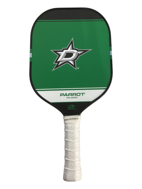 Vist Large View of Product Image Which is Used PARROT PB PADDLE DALLAS STARS Pickleball Racquet Green