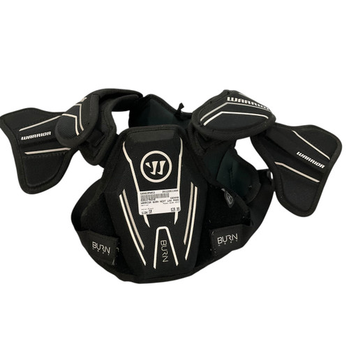 Vist Large View of Product Image Which is Used Warrior BURN NEXT Lacrosse Shoulder Pads Black SM