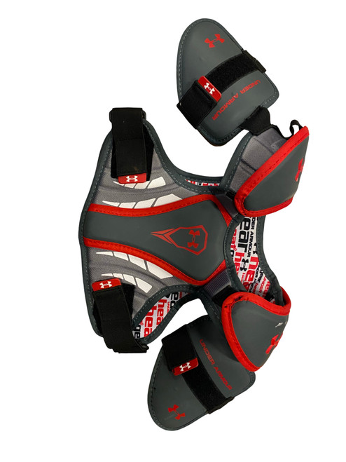 Vist Large View of Product Image Which is Used Under Armour UA SHOULDER Lacrosse Shoulder Pads Grey SM
