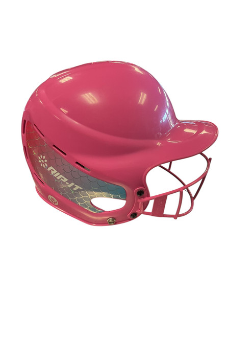 Vist Large View of Product Image Which is Used RIP-IT SOFTBALL HELMET Batting Helmet w/Mask Pink MD