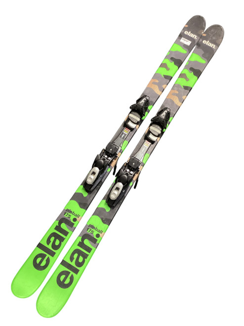 Vist Large View of Product Image Which is Used Elan PINBALL 175 Mens Downhill Ski/Binding Green 175 cm