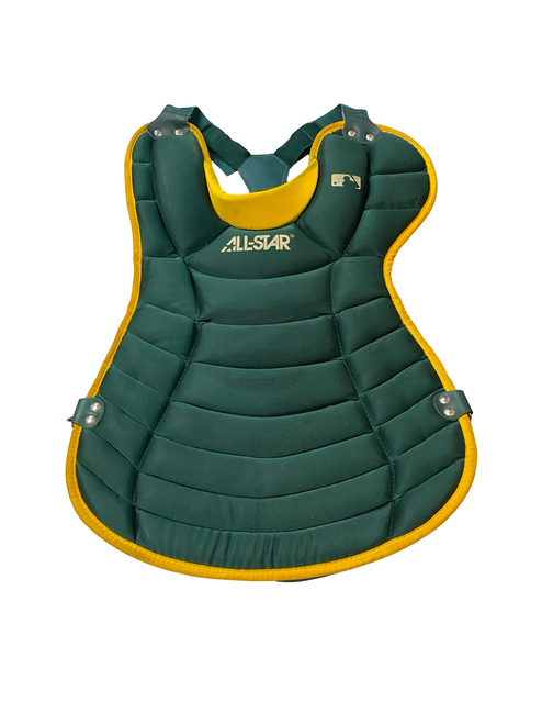 Vist Large View of Product Image Which is Used All Star CP25PRO Catchers Chest Protector Green Intermed