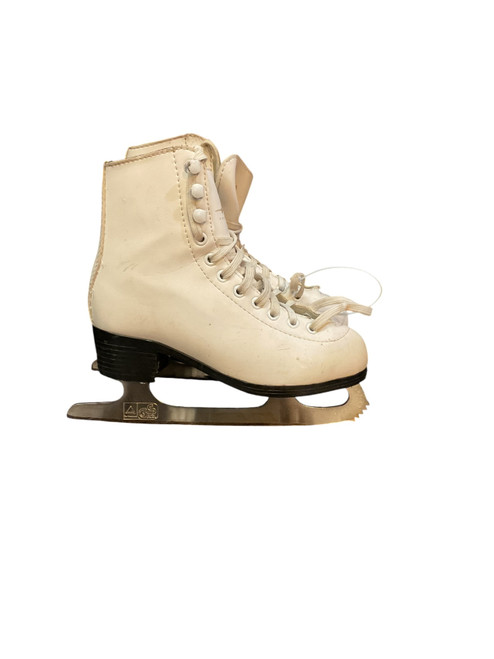 Vist Large View of Product Image Which is Used American Athletic FIGUER SKATE SZ 1 Girls Figure Skate White Junior 01