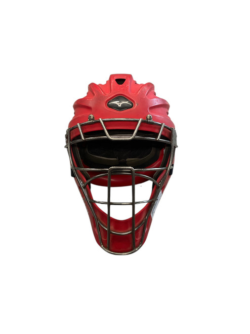 Vist Large View of Product Image Which is Used Mizuno SAMURAI Catchers Helmet w/Mask Red SM