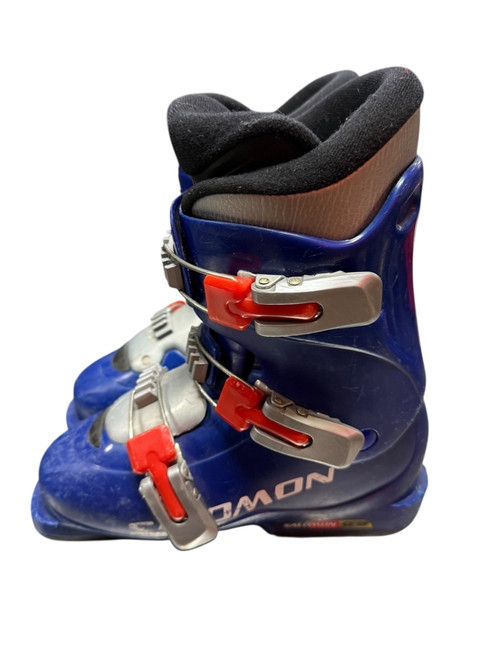 Vist Large View of Product Image Which is Used Salomon T3 Girls DH Ski Boot Navy Blue 225 MP - J04.5 - W5.5