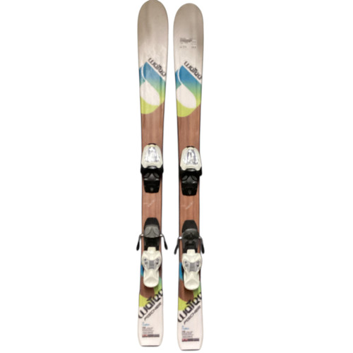 Vist Large View of Product Image Which is Used Fischer WATEA Girls DH Ski/Binding Brown 110 cm