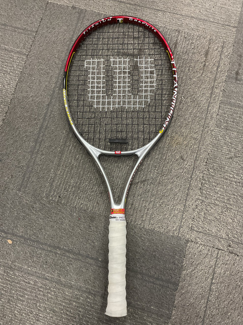Vist Large View of Product Image Which is Used Wilson TITANIUM 2 Adult Tennis Racquet Grey Unknown