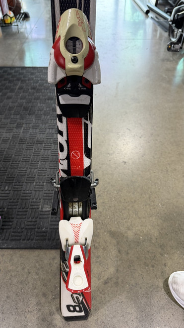 Vist Large View of Product Image Which is Used Atomic RACE Boys DH Ski/Binding Red 130 cm