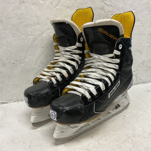 Vist Large View of Product Image Which is Used Bauer SUPREME S160 Senior Hockey Skate White/Black/Yellow Senior 8.5