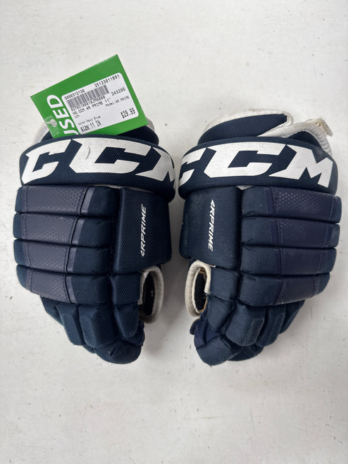 Vist Large View of Product Image Which is Used CCM 4R PRIME Junior Gloves Navy Blue 11"
