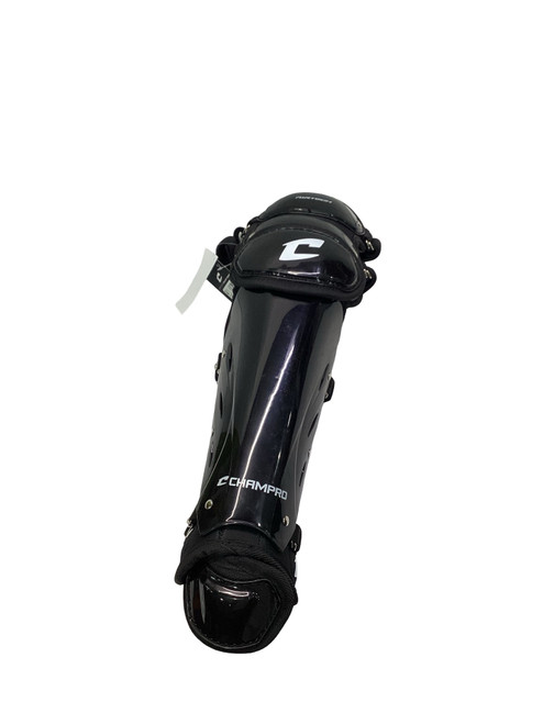 Vist Large View of Product Image Which is Used Champro PRO-PLUS UMPIRE LEG GUARD Umpire Leg Guards Black 17"