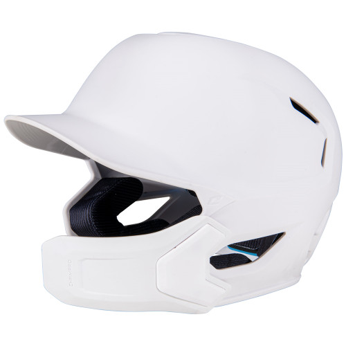 Vist Large View of Product Image Which is New Champro HXE Matte Baseball Helmet W/Jaw Guard White-MED