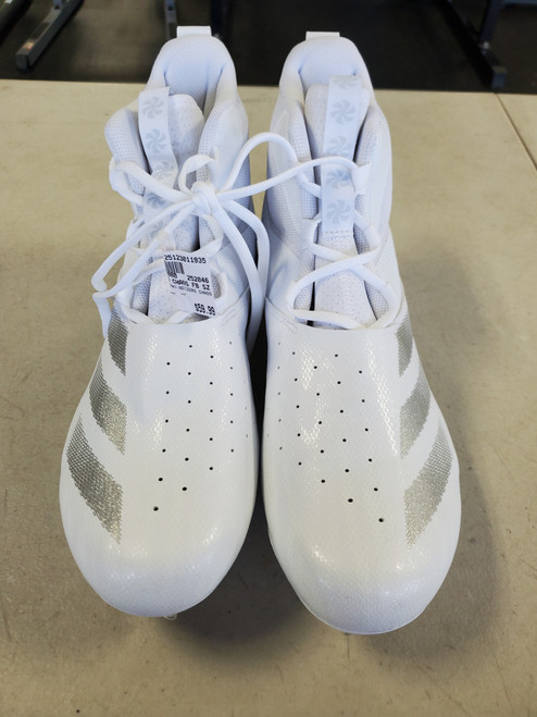 Vist Large View of Product Image Which is Used Adidas ADIZERO CHAOS Adult FB Cleats White Senior 11