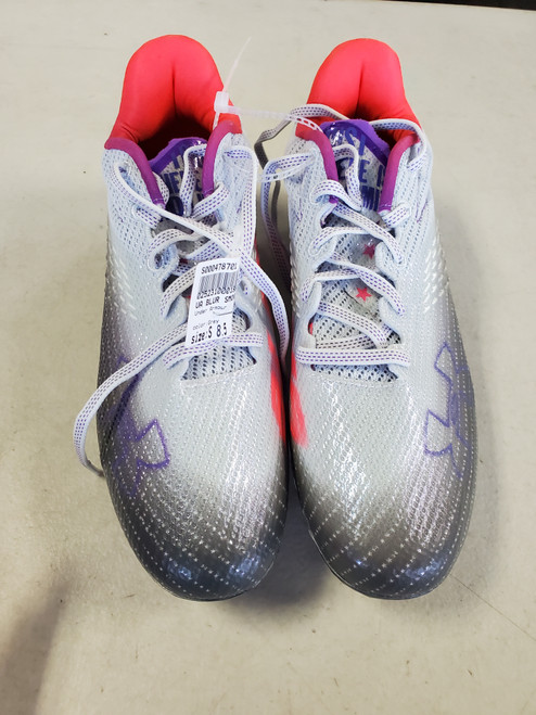 Vist Large View of Product Image Which is Used Under Armour BLUR SMOKE Adult FB Cleats Grey Senior 8.5