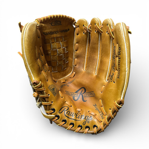 Vist Large View of Product Image Which is Used Rawlings THE MARK OF A PRO BB/SB Glove RH Throw Brown 12 1/2"